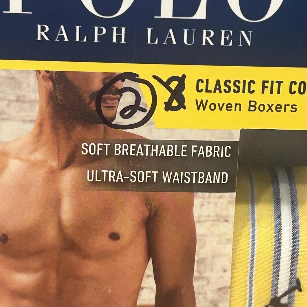 Polo Ralph Lauren Boxers Mens 2XL Blue Striped Classic Fit Cotton 2 Pack Tagless